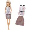 5 Pcs/Set Fashion Doll Clothes for 11.5'' Girl Doll Shiny Sequin Mini Gown Dinner Party Wear Clothes Lace Skirt 30cm Doll Accessories Kids Toy Gift