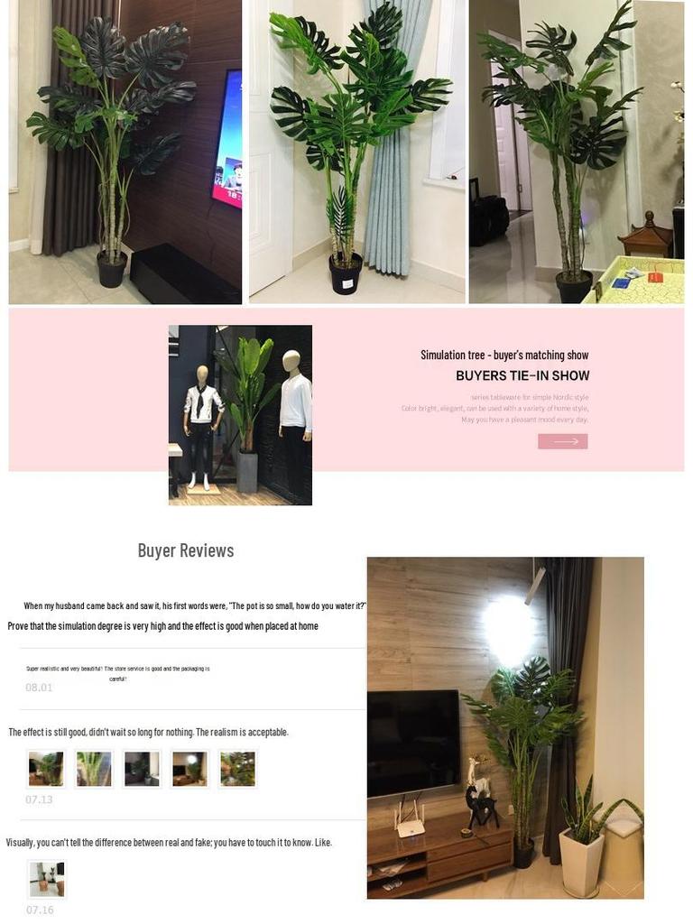 Nordic Large Tropical Faux Plant for Indoor Decor