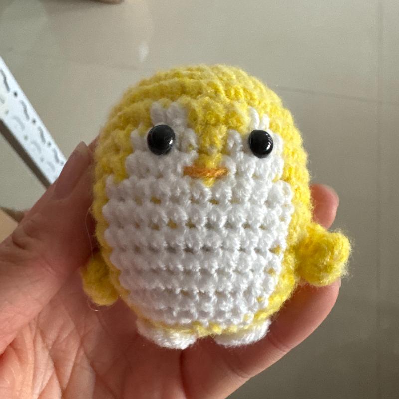 Handmade Positive Energy Penguin Doll With Card Home Decoration Crochet Knitting Ornament Room Decor Christmas Party Gifts
