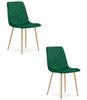 Turin Chair - Dark Green Velvet / Wood-Colored Legs X 2
