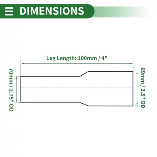 Mandrel Exhaust Pipe Adapter Concentric Reducer 275" OD to 35" OD 4" Length y