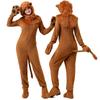 Kids Adult Matching Lion Costume Set Plush Animal Onesie Halloween Party Stage Performance