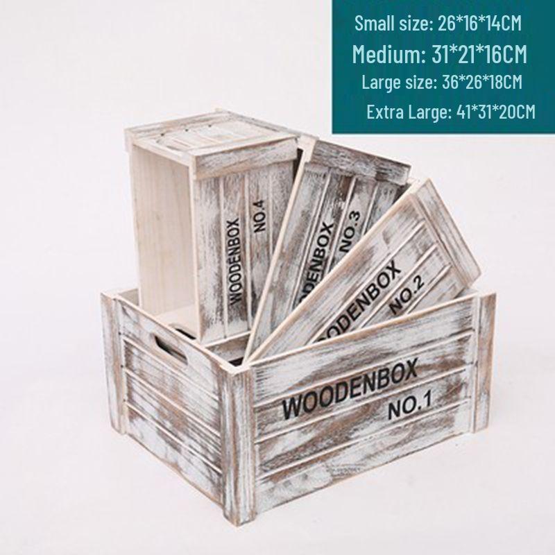 Rectangular Retro Wooden Fruit Storage Box