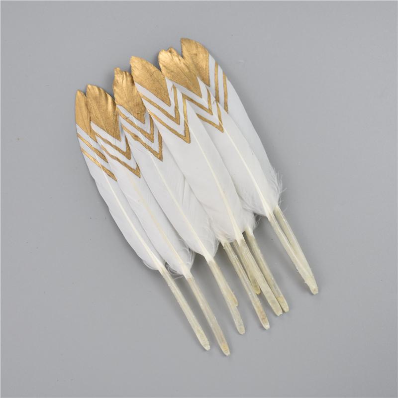 10-15cm/4-6inch Golden Powder Dipped Duck Feathers for Crafts Natural Feather Handicraft Accessories Diy Decoration