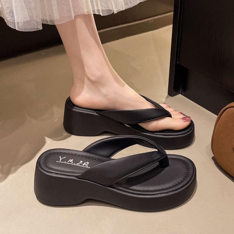 Thick-soled Slope Heels High-heeled Flip-flops Women's Flip-flops Summer Beach Flip-flops