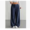 Corduroy-Textured Women's High-Waisted Wide-Leg Pants | Relaxed Fit Side Pockets & All-Season Comfort, Machine Washable Beige Trousers
