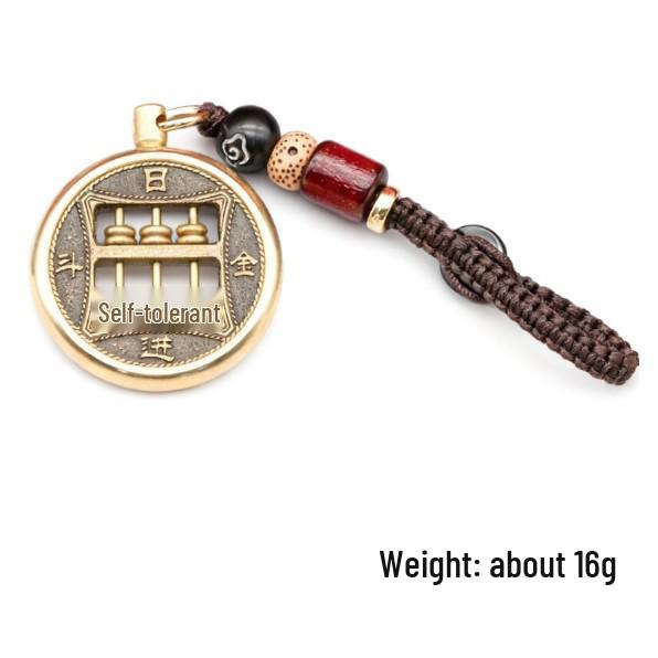 Brass Retro Movable Abacus Keychain Pendant - Creative Handicraft Accessory for Bags and Cars