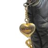 Moschino Bolsa de Ombro de Couro com Coração de Corrente preta Feminina Usada