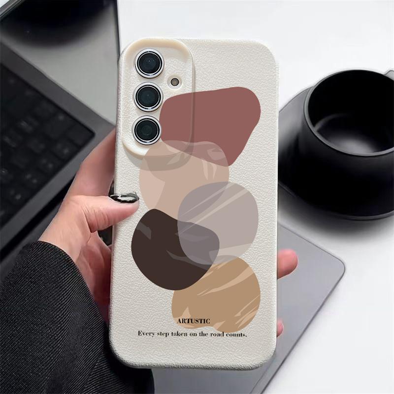 Watercolor Spots Print Case For Samsung A57 A37 A17 A56 A36 A16 A55 A35 A15 A54 5G S21 FE S22 S23 S24 Plus S25 S26 Ultra Leather Texture Cover