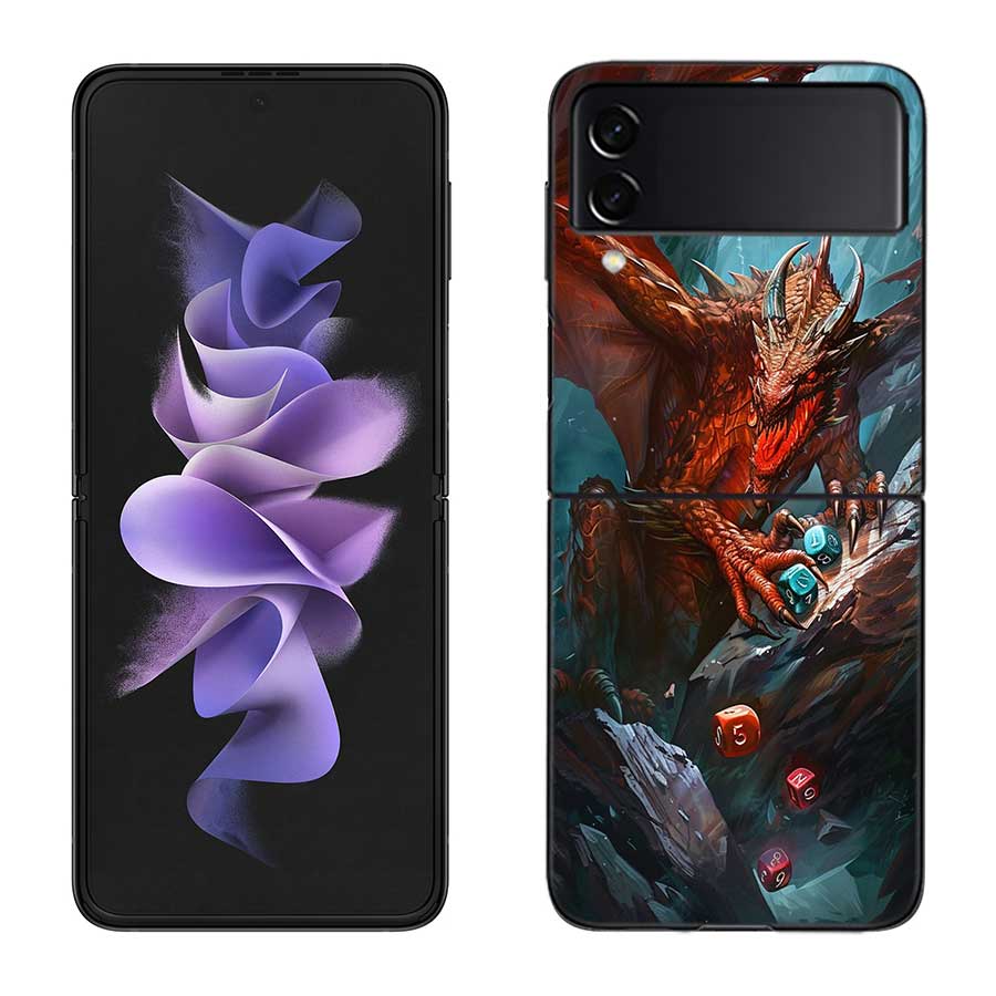 Game D-Dungeons D-Dragons D-DND Phone Case For Samsung Z Flip 7 6 5G Galaxy Z Flip 5 4 3 Black Hard Cell Cover Luxury PC Shell