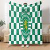 Sporting football Crest Flannel Blanket, Soft Polyester, Modern Design, All-Season for Camping, Travel, Gifts for holidays or birthdays
