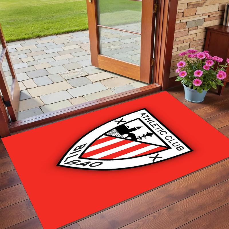 Anti‑Slip Crystal Velvet Floor Rug, Athletic Bilbao Design Carpet for Indoor Living Bedroom Home Decoration