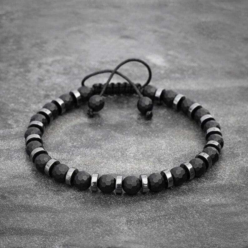 4 Stile Modisches Malachit-Armband, Natursteinperlen-Armband für Männer und Frauen Valentinstagsgeschenk