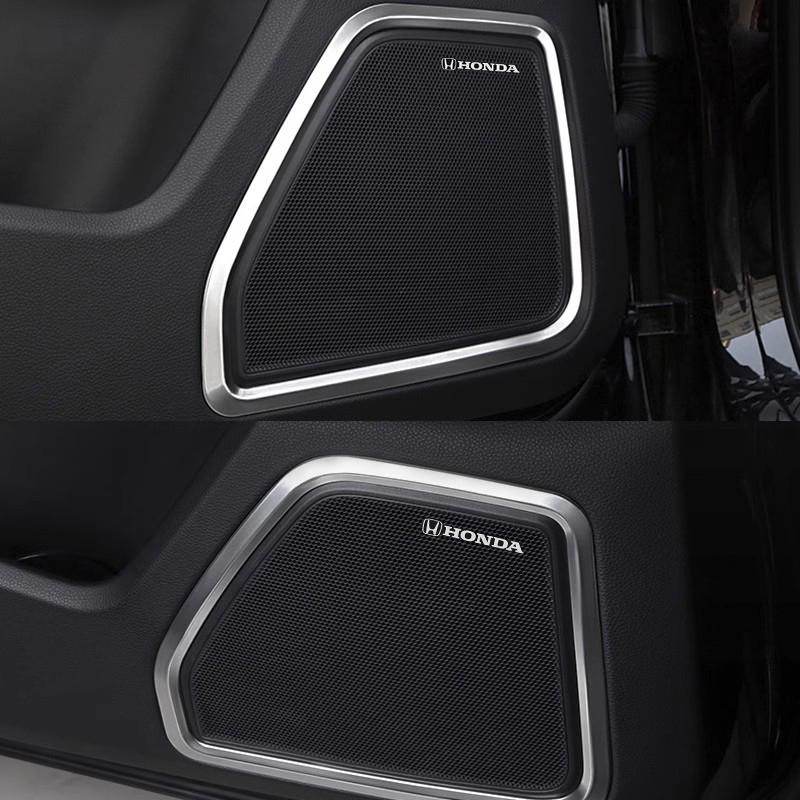wsdh6 10Pcs Aluminum Car Audio Emblem Sticker Speaker Decoration For Honda Civic Fit Jazz Accord Pilot CRV Odyssey Passport City HRV