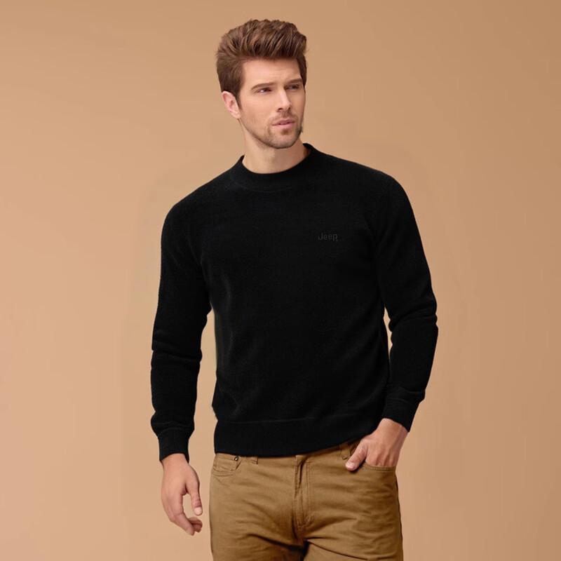JEEP Men's Fleece Lined Crew Neck Sweater