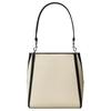Tory Burch Mcgraw Magnetic Snap And Chain Buckle Canvas With Leather Trim Bucket Bag Women bags Natural Multicolor 158504-254