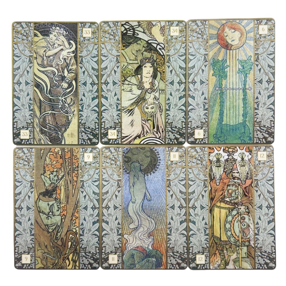 Alfons Maria Mucha Carte Oracolari Un Mazzo da 36 Tarocchi Edizione Inglese Visioni Divinazione Giochi da Tavolo