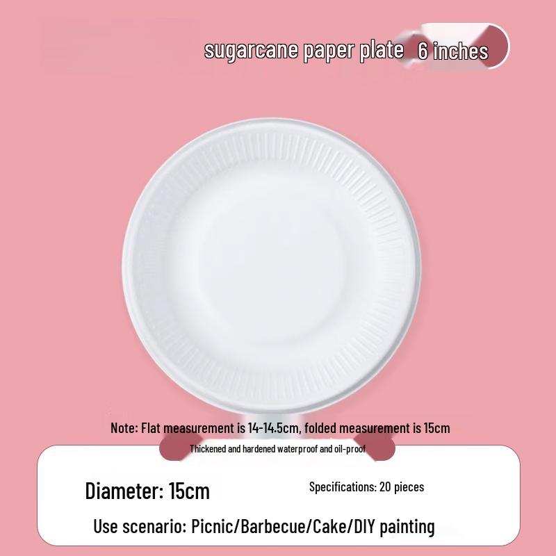 White Disposable Round Paper Plates