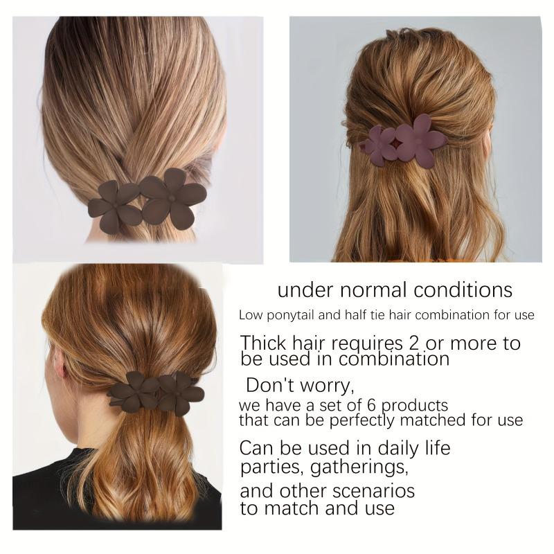1Pc Vintage Floral Hair Clip Set Suitable All Seasons,versatile Daily Use,diverse Flower Shapesfirmsimpleretro Styleclip On Hair