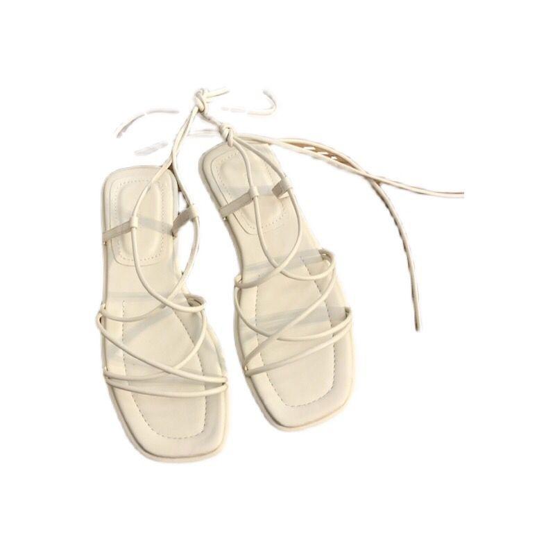Fashion Women Sandals Summer 2024 New Beach Sandals Fashion Sexy Flat Casual Shoes for Women Cross-Tie Open Toe Casual Sandals Women