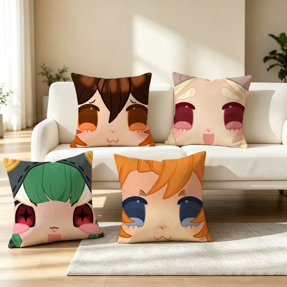 A-Anime Gachiakuta Riyo Reaper Regto Pillow Case Square Double-Sided Sofa Cushion Cover Bedroom Bedside Pillow