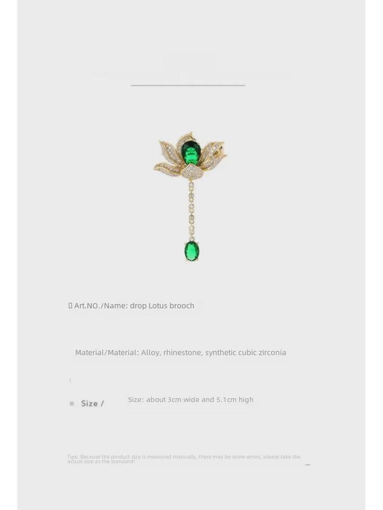 Elegant Lotus Crystal Brooch: Exquisite Chinese-Inspired Pin for Suits – High-End Creative Accessory Gift