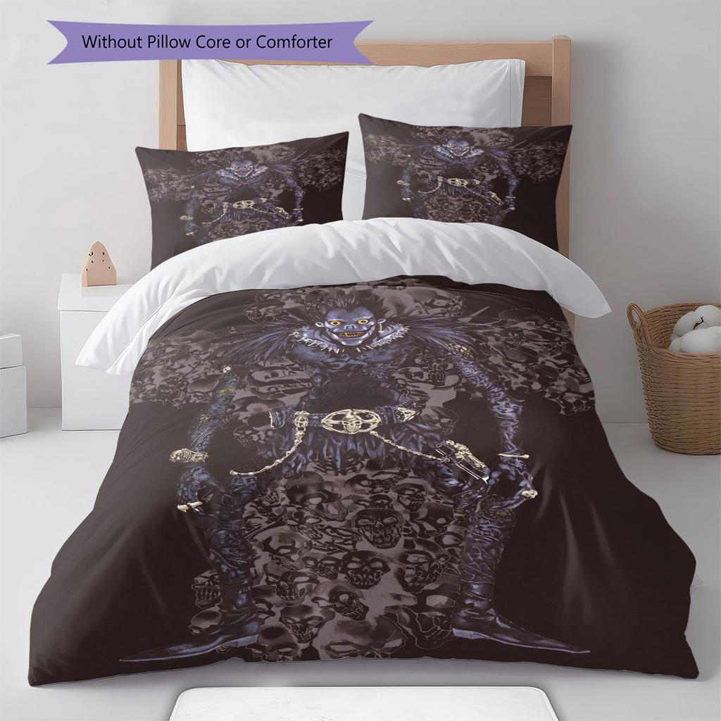 Juego de Ropa de Cama con Estampado de Dibujos Animados Colcha Funda de Colcha Funda de Almohada Decoración del Hogar Regalo de Cumpleaños (1 * funda nórdica + 2 * fundas de almohada, sin núcleo)