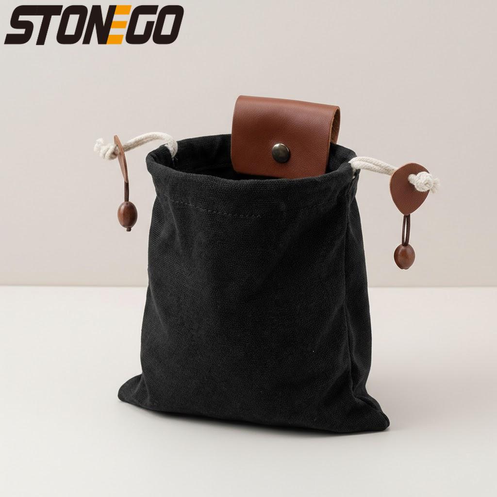 Collapsible Canvas Foraging Bag for Camping Hiking Beachcombing Outdoor Gear Mushroom Berry Picker Drawstring
