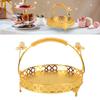 Fruit Tray Retro   Round Large Capacity Handle Design Decorative Strong Alloy Fruit Bowl for Party Family Bar Cafe