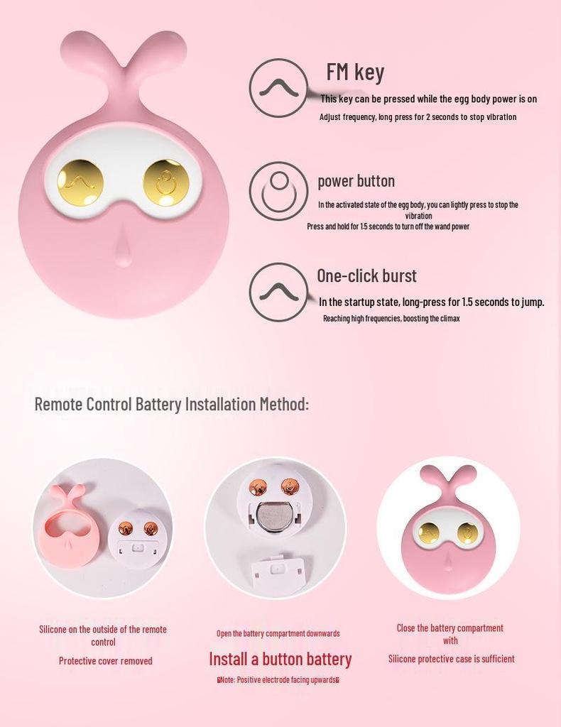 Lai Le Cute Rabbit USB Remote Vibrator - Waterproof, Variable Frequency Masturbator for Women