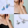 Copper Metal Blue Zircon Dragon with Wings Dinosaur Skeleton Authentic Original Pendant Bead Component Charm Bead Components Bead Components