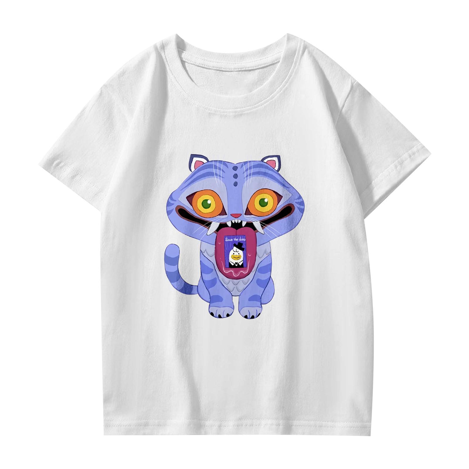 

Модная рабочая одежда с коротким рукавом и круглым вырезом, принтованные топы для женщин, летние топы XL белый