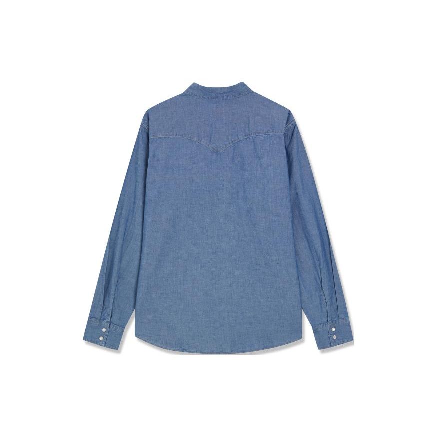 Levis Solid Color Button Down Straight Leg Denim Long Sleeve Shirt Men shirts Dark-Blue 85745-0156