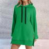 Women's Fashion Casual Sweatshirt Color Long Sleeve Split Hem Long Hoodie