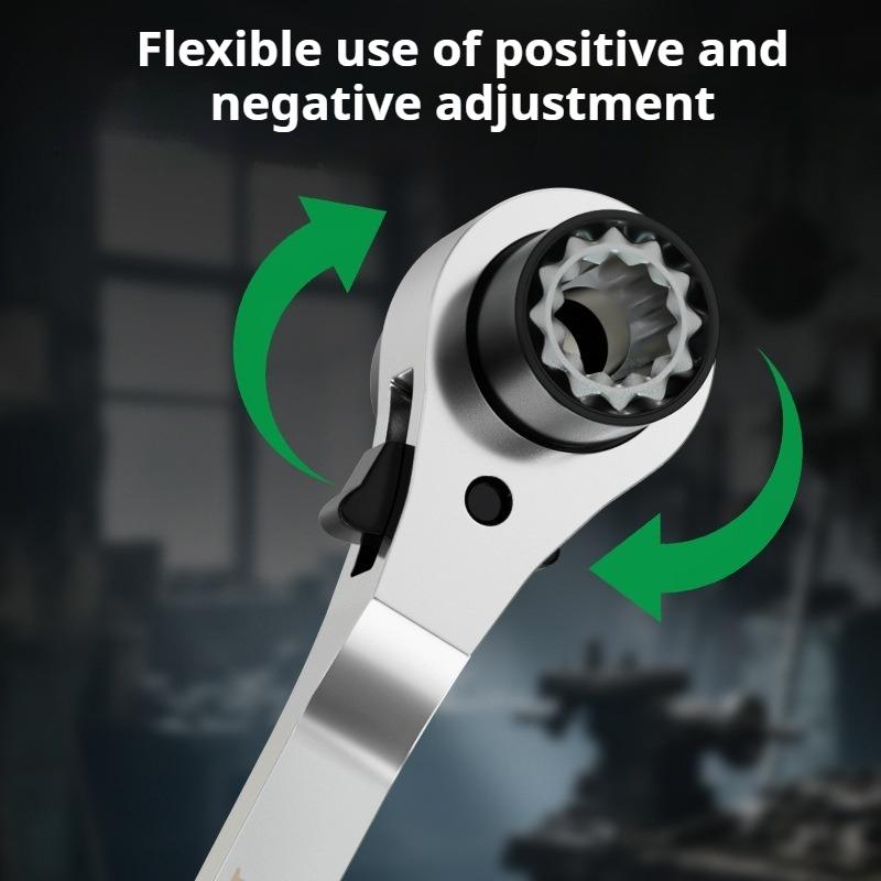 8 In 1 Ratchet Wrench Multifunctional Two-way Spanner Thickening Labor-saving Anti-rust Car Repair Tools Household Hardware Tool