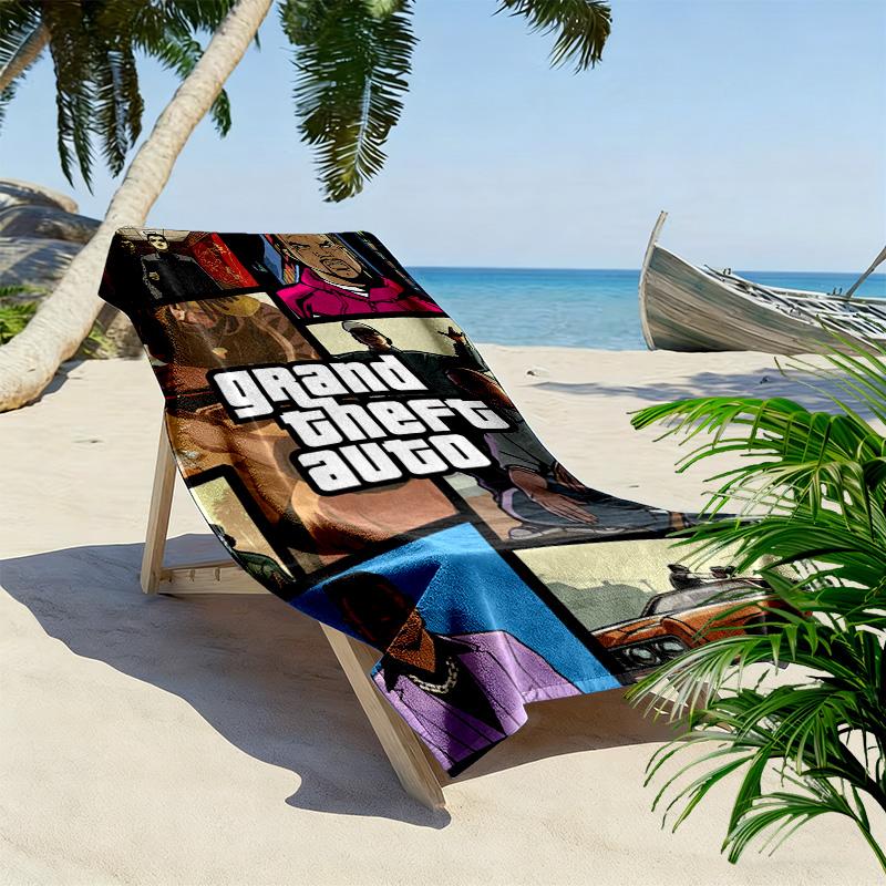 Urban Chaos Crime beach towel beach Outdoor camping swim Absorbent bath towel Outdoor pool towel Outdoor picnic beach mat beach printing Comfort