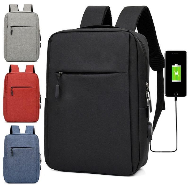 Men's backpack simple usb charging backpack men's and women's leisure business computer bag logo printing