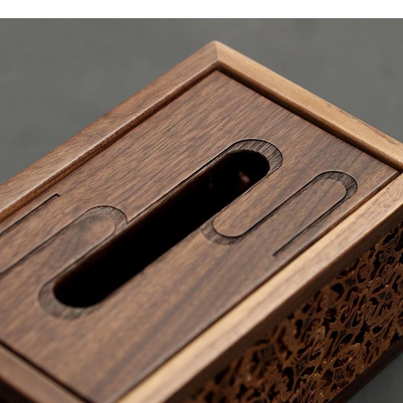 Vintage Walnuss Holz Taschentuchboxen Rechteckig Entnehmbar Servietten Papierhandtuchhalter Zuhause Schreibtisch Toilette Box