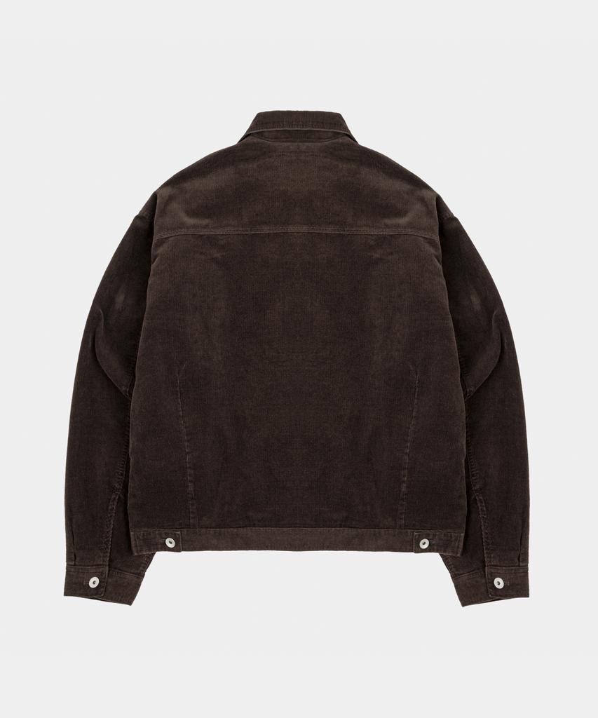 Lettercomo Soft Corduroy Trucker Jacket Dark Brown