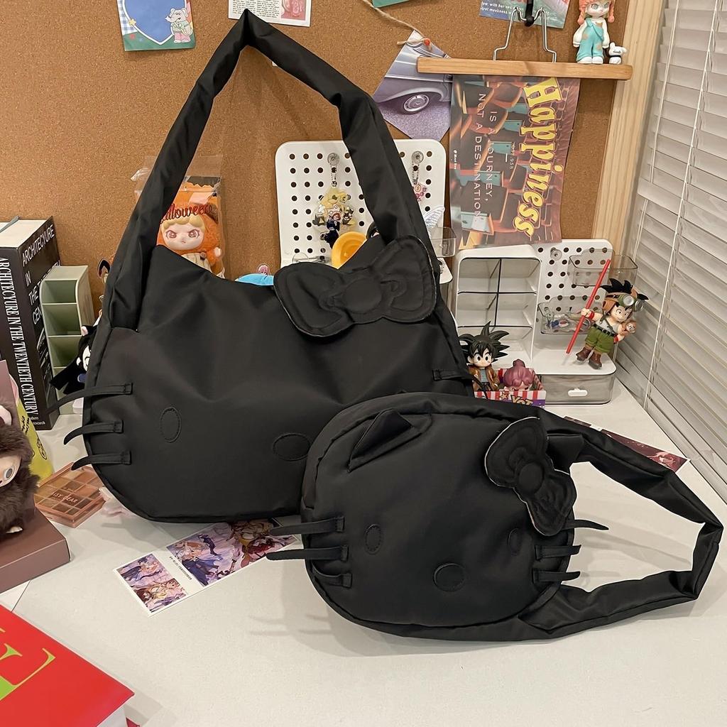 Shoulder Fake Shoulder Crossbody Tote Character Goods [Moiiss] Bag, Bag, Bag, Bag, Bag, Casual, Cute, (Black, M) [Item]