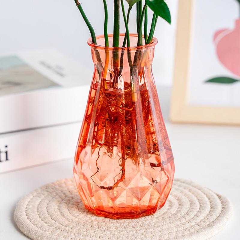 1 Pcs Creative Transparent Plastic Flower Vase Hydroponic Vase Living Room Desktop Decoration Wedding Centerpiece Arrangement