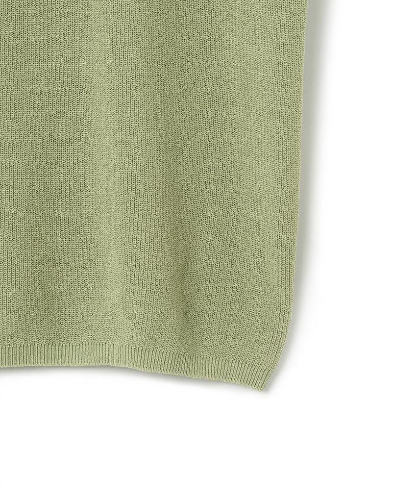 KNITTED Coolever Flower Print Half Knit Sage Green