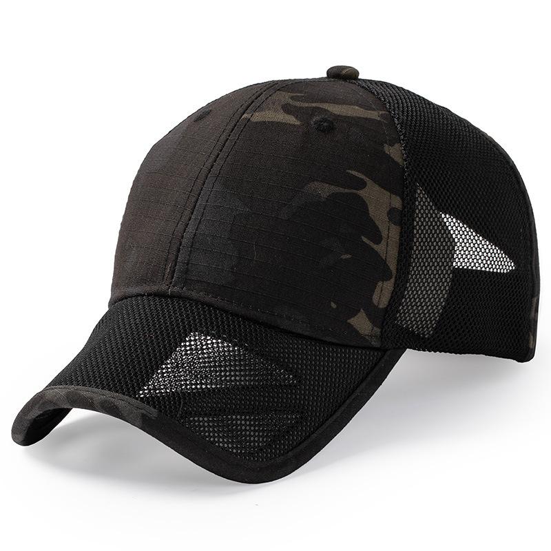 Large Size 59-64cm All Mesh Summer Cool Breathable Camouflage Tactical Baseball Hat Hiking Jungle Adventure Snapback Cap For Men