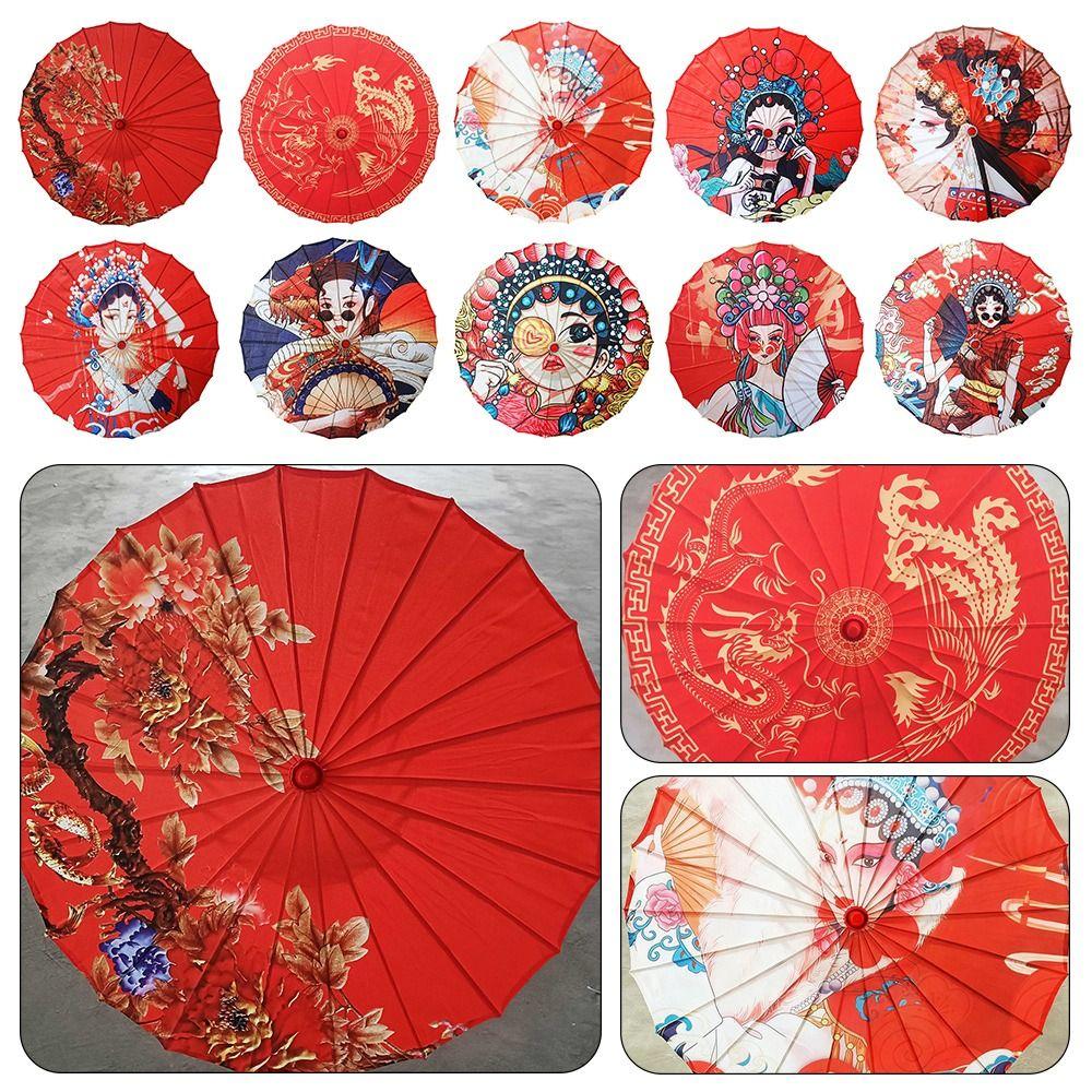 Chinese Antique Style Oiled Paper Umbrella 10 Colors Dance Performance Umbrella  Dance Performance