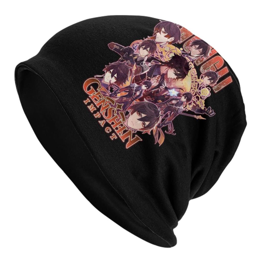 Game Anemo Geo Pyro Hydro Genshin Impact GANYU Bonnet Femme Hip Hop Knit Hat For Winter Warm Cryo Electro Dendro Beanies Caps