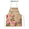 Women Men Retro Bird Flower Butterfly Printed Kitchen Aprons Household Cleaning Pinafore Baking Accessories Linen Cooking Apron