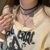 Gothic Dark Style Beaded Thorns Rivet Cross Pendant Necklace Women's Punk Vintage Double Layer Chain Choker Jewelry Accessory