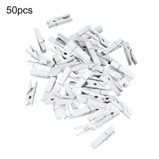 50 ks barevných dřevěných kolíčků na prádlo, lakované jednobarevné klipy, dekorativní kolíčky na prádlo, klipy na fotografie, DIY projekty