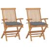 Day and Night - Day and Night Garden Chairs 2 Units Teak Wood with Gray Cushions