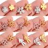 5Pcs/Lot Floral Theme Flower Charms Stainless Steel Sakura/Peach Blossom/Clover Pendants DIY Necklace Bracelets Jewelry Making